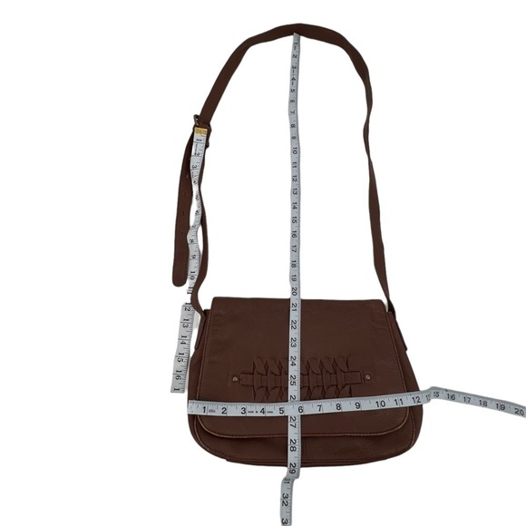 Lucky Brand Brown Leather Kingston Flap Crossbody Bag Purse Women's - Picture 9 of 12